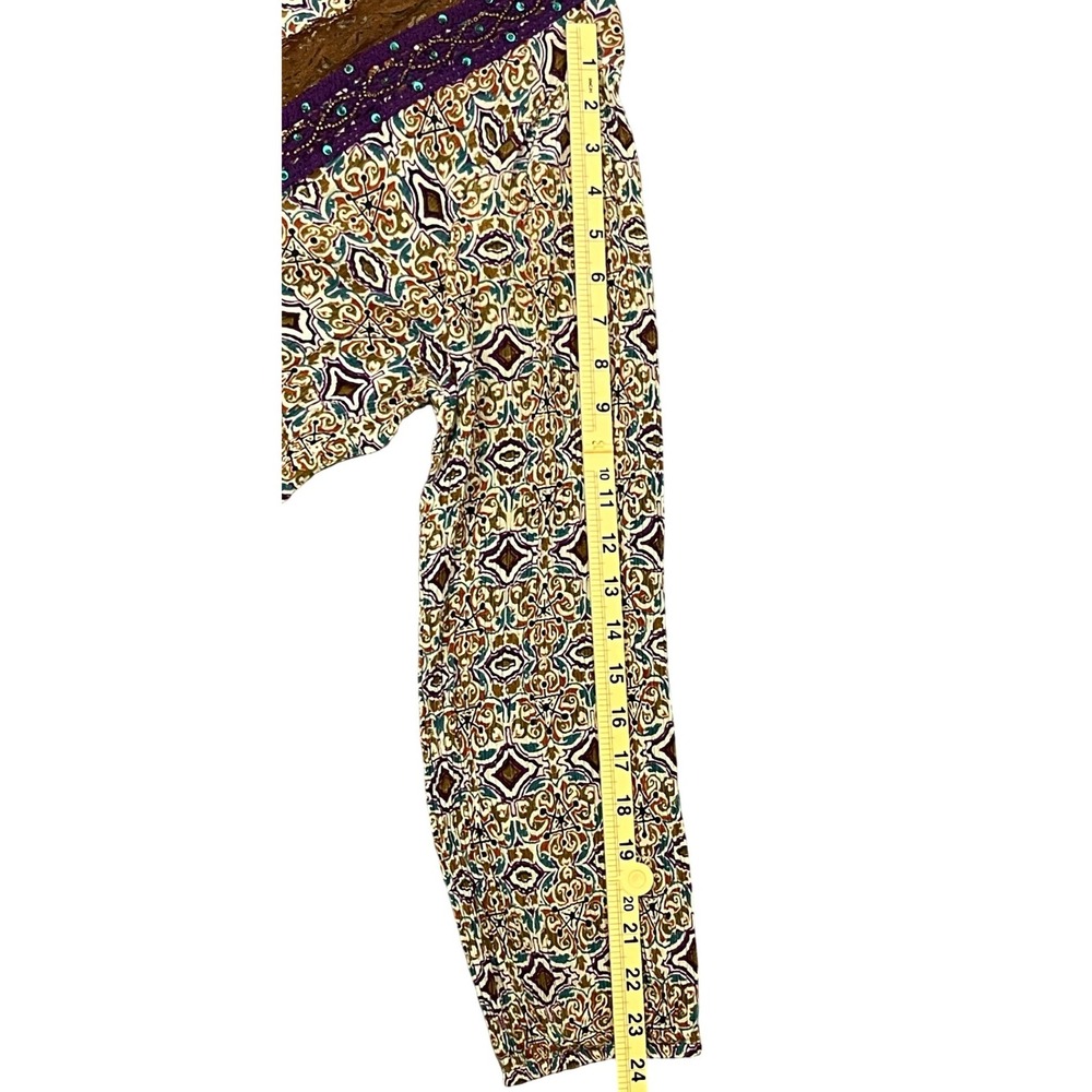 Dressbarn Tunic Top Women XL Multicolor Excellent Paisley Lace Sequin Boho Boho - Picture 12 of 13